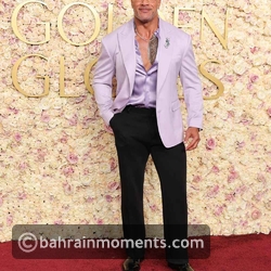 Dwayne Johnson in a lavender blazer